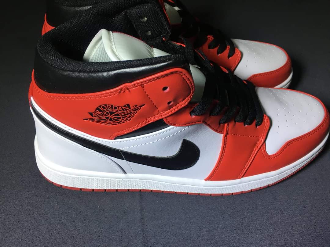 Men's Running Weapon Air Jordan 1 Orange White Shoes 008 Men's Running Weapon Air Jordan 1 Orange White Shoes 008